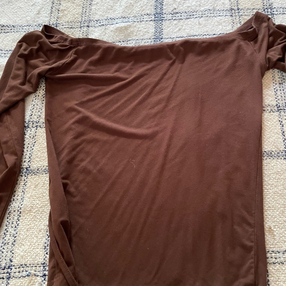 Elegant Brown Long Sleeve Top